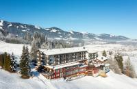 Luftaufnahme von Hotel Tanneck im Winter